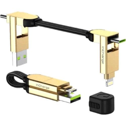 Дата кабель 6in1 inCharge X 0,14m 100W beige Rolling Square (X03WR) Дата кабель 6in1 inCharge X 0,14m 100W beige Rolling Square (X03WR)
