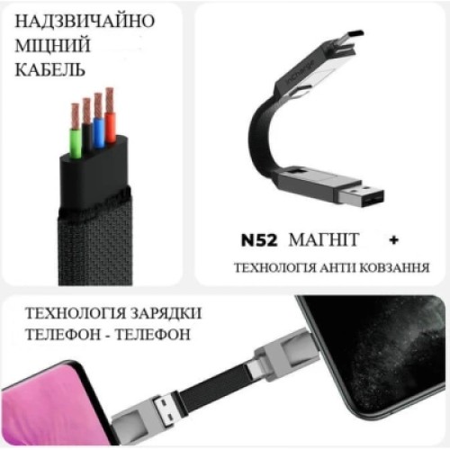 Дата кабель 6in1 inCharge 6 - 0.06m gold Rolling Square (SIX03R) Дата кабель 6in1 inCharge 6 - 0.06m gold Rolling Square (SIX03R)