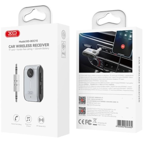 FM модулятор XO BCC15 Bluetooth V5.3 AUX 3.5 мм/Type-C/TF Grey (BCC15.tarnish) FM модулятор XO BCC15 Bluetooth V5.3 AUX 3.5 мм/Type-C/TF Grey (BCC15.tarnish)