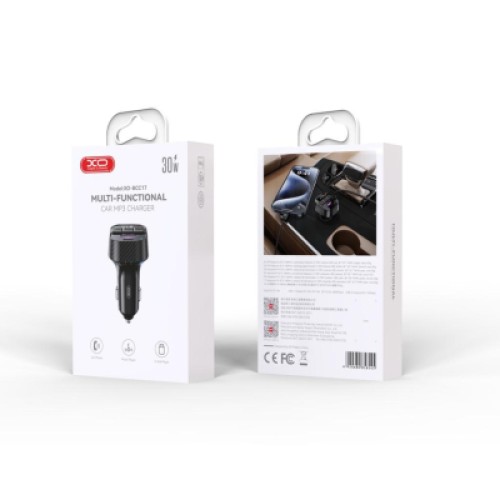 FM модулятор XO BCC17 Car Charger Smart Bluetooth Dual Port PD 30W Чорний (BCC17.black) FM модулятор XO BCC17 Car Charger Smart Bluetooth Dual Port PD 30W Чорний (BCC17.black)