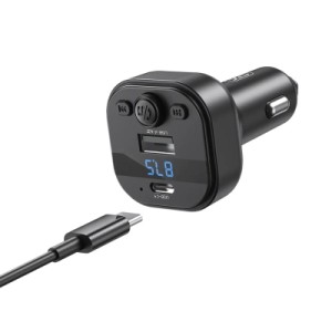 FM модулятор XO BCC18 USB-A OTG/USB-C Black (BCC18.black)