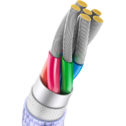 Дата кабель USB 2.0 AM to USB-C 1.2m 100W purple Baseus (CAJY000405) Дата кабель USB 2.0 AM to USB-C 1.2m 100W purple Baseus (CAJY000405)