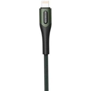 Дата кабель USB 2.0 AM to Lightning 1.0m 3A braided dark green SkyDolphin (USB-000580)