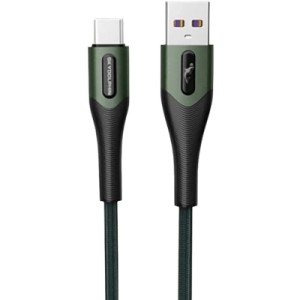 Дата кабель USB 2.0 AM to USB-C 1.0m 3A braided dark green SkyDolphin (USB-000582)