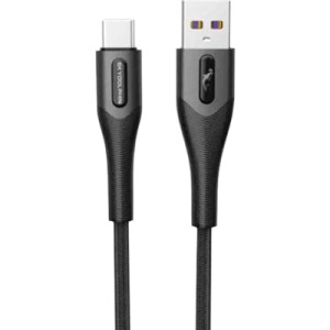 Дата кабель USB 2.0 AM to USB-C 1.0m 3A braided black SkyDolphin (USB-000583)