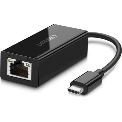 Переходник USB-C 3.1 to RJ45 1000Mbps black UGREEN (50307) Переходник USB-C 3.1 to RJ45 1000Mbps black UGREEN (50307)
