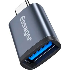 Переходник OTG USB 3.0 AF to USB-C M gray Essager (EZJAC-SRA0G)