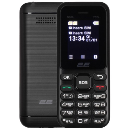 Мобильный телефон 2E S180 2024 Black (694743653885)
