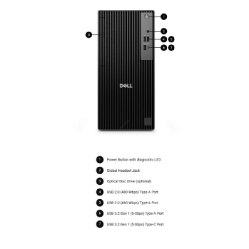 Компьютер Dell Pro Tower / i5-14500, 16, 512, кл+м, Win11P (BTO010_QCT1250)