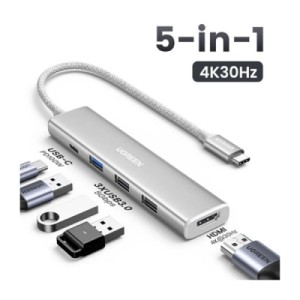 Порт-реплікатор UGREEN Dock CM478 5in1 USB3.0 Type-C --> HDMI/3xUSB3.0/Type-C/PD 100W (35580)