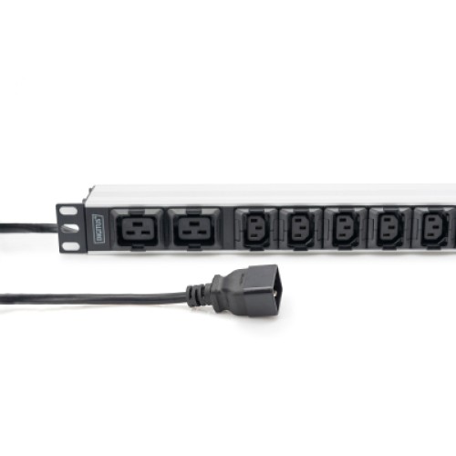 Силовой блок 19" 1U w/PDU 8xC13, 2xC19, 16A, 250V, вилка C20 Digitus (DN-95427)