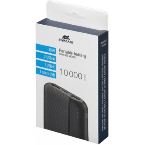 Батарея универсальная RivaCase 10000mA, 10W, black (VA2031)