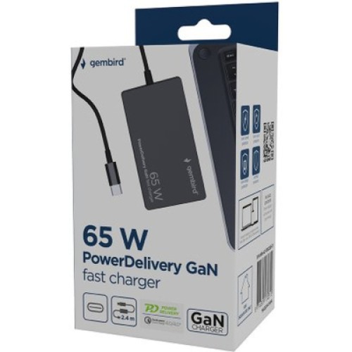 Блок питания сетевой Gembird TYPE-C/PD/65W, 28W QC/4.0/4.0+/28W (NPA-AC-PDQC65-01) Блок питания сетевой Gembird TYPE-C/PD/65W, 28W QC/4.0/4.0+/28W (NPA-AC-PDQC65-01)