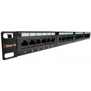 Патч-панель 19" 1U 24хRJ45 cat.5e, IDC/110 type Cor-X (PP-19/1-24-8P8C-C5)