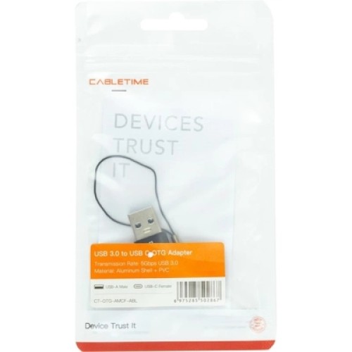 Переходник USB 3.0 AM to USB-C F Cabletime (CA913701) Переходник USB 3.0 AM to USB-C F Cabletime (CA913701)