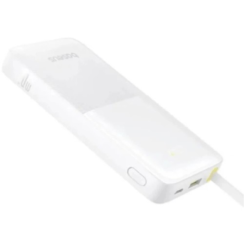 Батарея универсальная Baseus Bipow 2 Digital Display 10000mAh 20W with Built-in USB-C Cable White (P10077101213-00)