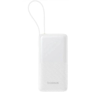 Батарея универсальная Baseus Bipow 2 Digital Display 10000mAh 20W with Built-in USB-C Cable White (P10077101213-00)