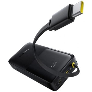 Батарея универсальная Baseus Bipow 2 Digital Display 20000mAh 20W with Built-in USB-C Cable Black (P10077101113-01)