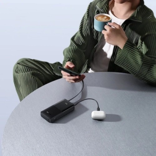 Батарея универсальная Baseus Bipow 2 Digital Display 20000mAh 20W with Built-in USB-C Cable Black (P10077101113-01)