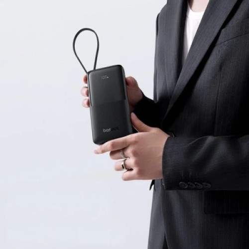 Батарея универсальная Baseus Bipow 2 Digital Display 20000mAh 20W with Built-in USB-C Cable Black (P10077101113-01)