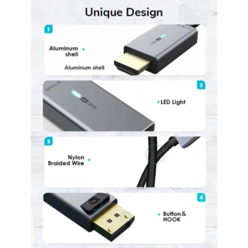 Кабель мультимедийный DisplayPort M to HDMI M 1.8m 4K30Hz Cabletime (CA915323) Кабель мультимедийный DisplayPort M to HDMI M 1.8m 4K30Hz Cabletime (CA915323)