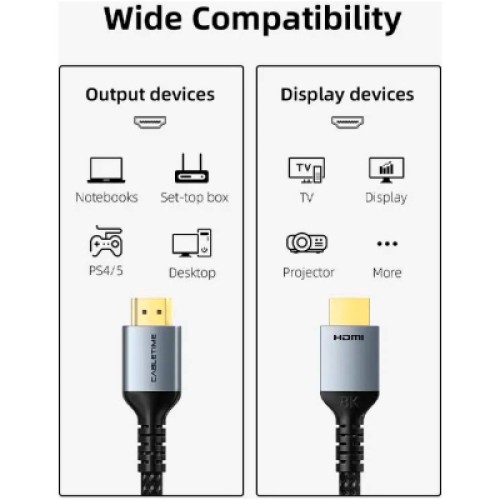 Кабель мультимедийный HDMI M to HDMI M 1.0m V2.1 8K60Hz Cabletime (CA915835) Кабель мультимедийный HDMI M to HDMI M 1.0m V2.1 8K60Hz Cabletime (CA915835)