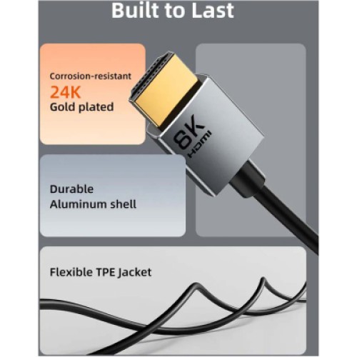 Кабель мультимедийный HDMI M to HDMI M 2.0m V2.1 8K60Hz Cabletime (CA915910) Кабель мультимедийный HDMI M to HDMI M 2.0m V2.1 8K60Hz Cabletime (CA915910)