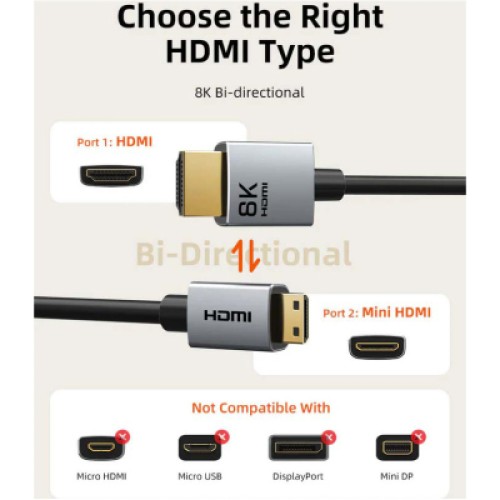 Кабель мультимедийный HDMI micro M to HDMI M 3.0m 8K60Hz Cabletime (CA915880) Кабель мультимедийный HDMI micro M to HDMI M 3.0m 8K60Hz Cabletime (CA915880)