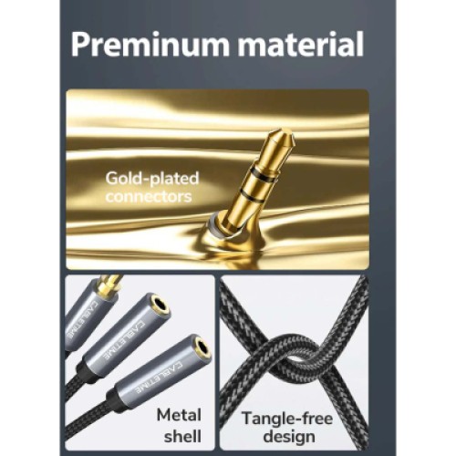 Кабель мультимедийный 3.5mm M to 2x3.5mm F 0.2m Cabletime (CA915248)