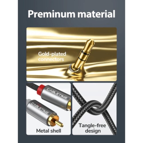 Кабель мультимедийный 3.5mm M to 2xRCA M 3.0m Cabletime (CA914067) Кабель мультимедийный 3.5mm M to 2xRCA M 3.0m Cabletime (CA914067)