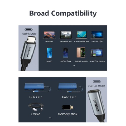 Дата кабель USB-C M to USB-C F 0.5m 5Gbps 60W 4K60Hz Cabletime (CA913664) Дата кабель USB-C M to USB-C F 0.5m 5Gbps 60W 4K60Hz Cabletime (CA913664)