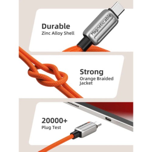 Дата кабель USB-C to USB-C 2.0m PD240W magnetic Cabletime (CA915729) Дата кабель USB-C to USB-C 2.0m PD240W magnetic Cabletime (CA915729)