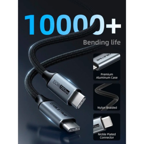 Дата кабель USB-C to USB-C 2.0m 100W USB3.1 20Gbps 4K60Hz Cabletime (CA914234) Дата кабель USB-C to USB-C 2.0m 100W USB3.1 20Gbps 4K60Hz Cabletime (CA914234)