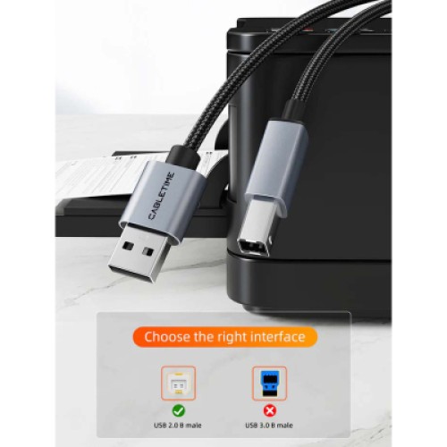 Кабель для принтера USB 2.0 AM/BM 2.0m Cabletime (CA915217) Кабель для принтера USB 2.0 AM/BM 2.0m Cabletime (CA915217)