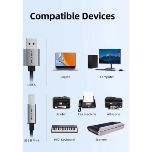 Кабель для принтера USB 2.0 AM/BM 2.0m Cabletime (CA915217) Кабель для принтера USB 2.0 AM/BM 2.0m Cabletime (CA915217)