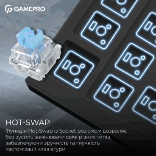 Клавиатура GamePro Asgard Valhalla Pro Rainy Switch Bluetooth/2.4G/USB USB White with display (MK160W-D-Pro)