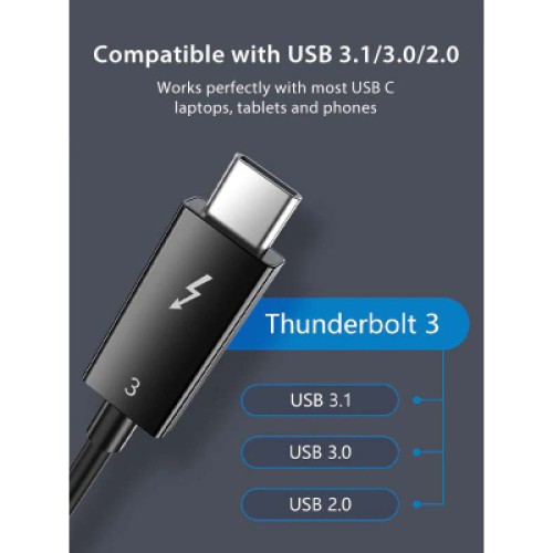 Дата кабель USB-C to USB-C 0.5m Thunderbolt 3 100W (20V/5A) 5K60Hz Cabletime (CA915392) Дата кабель USB-C to USB-C 0.5m Thunderbolt 3 100W (20V/5A) 5K60Hz Cabletime (CA915392)