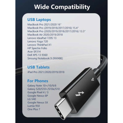 Дата кабель USB-C to USB-C 1.0m Thunderbolt 4 100W (20V/5A) 8K60Hz Cabletime (CA915422) Дата кабель USB-C to USB-C 1.0m Thunderbolt 4 100W (20V/5A) 8K60Hz Cabletime (CA915422)