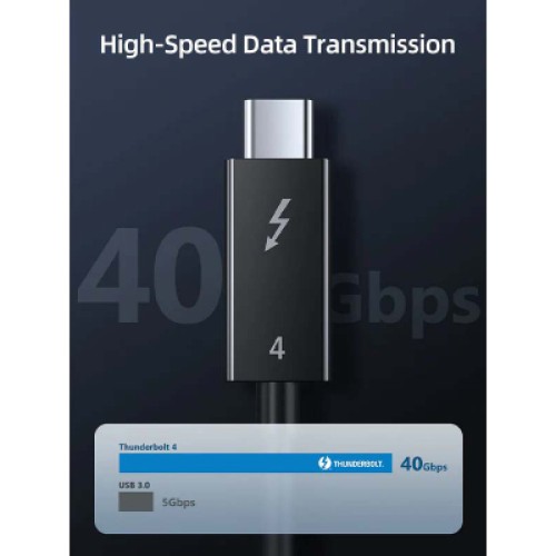 Дата кабель USB-C to USB-C 1.0m Thunderbolt 4 100W (20V/5A) 8K60Hz Cabletime (CA915422) Дата кабель USB-C to USB-C 1.0m Thunderbolt 4 100W (20V/5A) 8K60Hz Cabletime (CA915422)