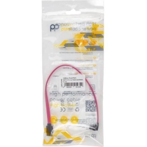 Кабель для передачи данных SATA III 0.3m 90° corner PowerPlant (CA914340)