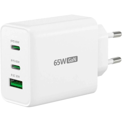 Зарядное устройство J5create 1xUSB + 2xUSB-C 65W GaN QC3.0/PD/PPS (JUP3365E-EN)