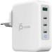 Зарядное устройство J5create 1xUSB + 3xUSB-C 130W GaN QC3.0/PD/PPS (JUP43130E-EN)
