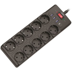 Мережевий фільтр живлення 2E 2E-SP10M3USBBK 10m (2E-SP10M3USBBK)