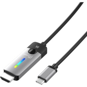 Кабель мультимедійний USB-C to HDMI M 1.8m 8K 60Hz LED RGB J5create (JCC157-N)
