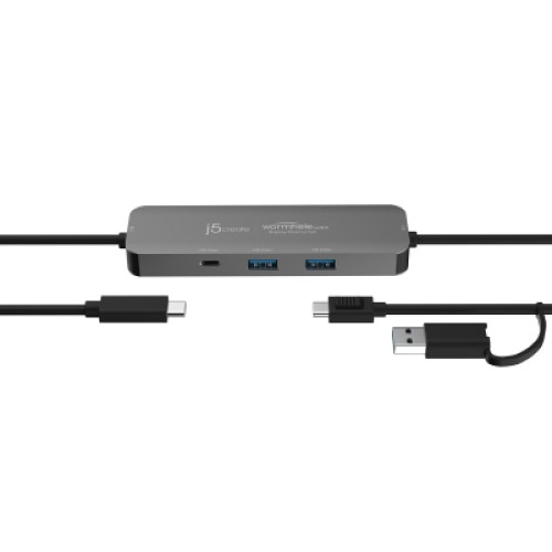 Концентратор J5create USB-C + USB A to 2xUSB + USB-C switch hub (JCH462-N) Концентратор J5create USB-C + USB A to 2xUSB + USB-C switch hub (JCH462-N)