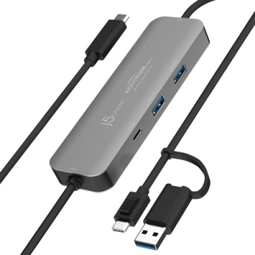 Концентратор J5create USB-C + USB A to 2xUSB + USB-C switch hub (JCH462-N) Концентратор J5create USB-C + USB A to 2xUSB + USB-C switch hub (JCH462-N)
