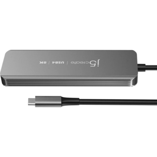 Концентратор J5create USB-C 5-in-1 2xUSB 3.2 10Gbps + 2xUSB-C 10Gbps PD 100W + HDMI 8K gray (JCH453-N) Концентратор J5create USB-C 5-in-1 2xUSB 3.2 10Gbps + 2xUSB-C 10Gbps PD 100W + HDMI 8K gray (JCH453-N)