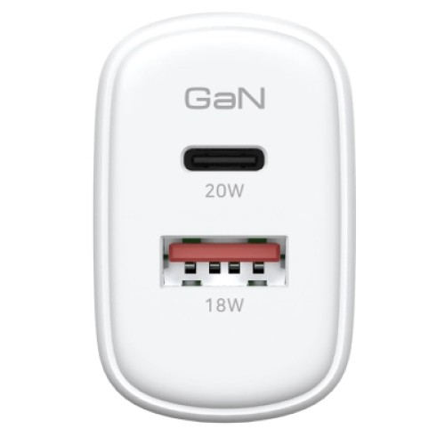 Зарядное устройство Armorstandart 1xUSB-C PD25W + 1xUSB QC3.0 GaN white (ARM87066)