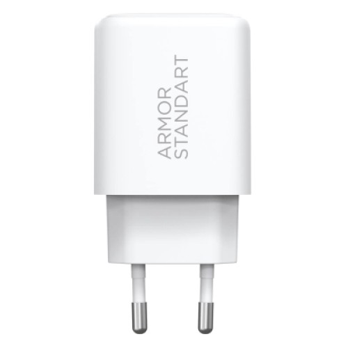 Зарядное устройство Armorstandart 1xUSB-C PD25W + 1xUSB QC3.0 GaN white (ARM87066)