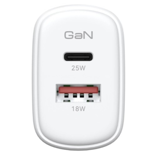 Зарядное устройство Armorstandart 1xUSB-C PD20W + 1xUSB QC3.0 GaN white (ARM87067)